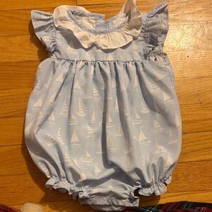 Blue Sailboat Print Kids Bodysuit